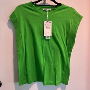 Bright Green Cap-sleeve Tee